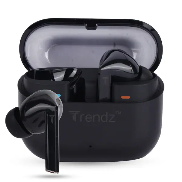 Trendz AeroX (BassPRO) Earbuds with 40H Playtime, Quad Mic ENC-ANC, Deep Bass, Low Latency Gaming Mode, Fast Charge Bluetooth Headset(Black)