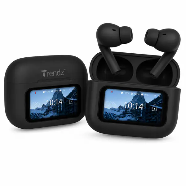 Trendz AeroX (A9 Pro Buds) Earbuds with 40H Playtime, Quad Mic ENC-ANC, Deep Bass, Low Latency Gaming Mode, Fast Charge Bluetooth Headset( Black)