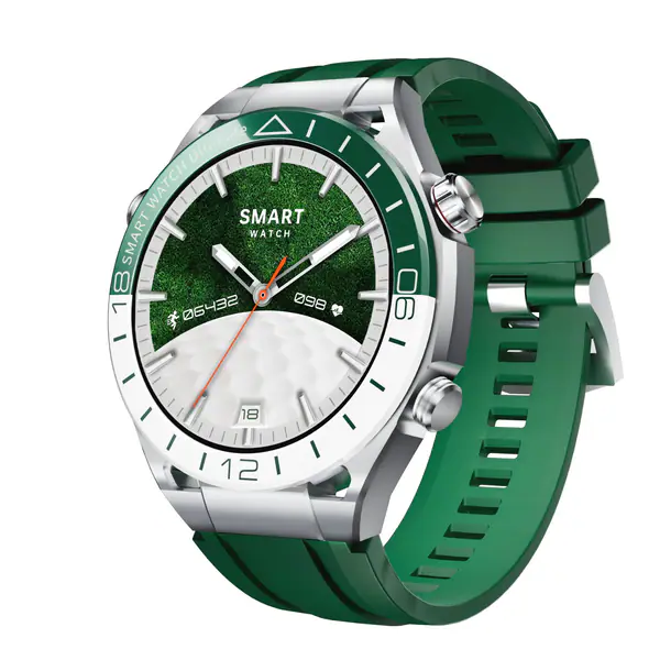 Trendz AeroX (ZenCore) Smart Watch with Bluetooth Calling, AMOLED HD Display, Health Monitoring, Sports Modes, Long Battery Life, Smart Notifications, Premium Design Smartwatch(Green Silicone Strap)