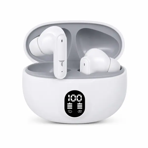 Trendz AeroX (Bolt) Earbuds with 40H Playtime, Quad Mic ENC-ANC, Deep Bass, Low Latency Gaming Mode, Fast Charge Bluetooth Headset(White)
