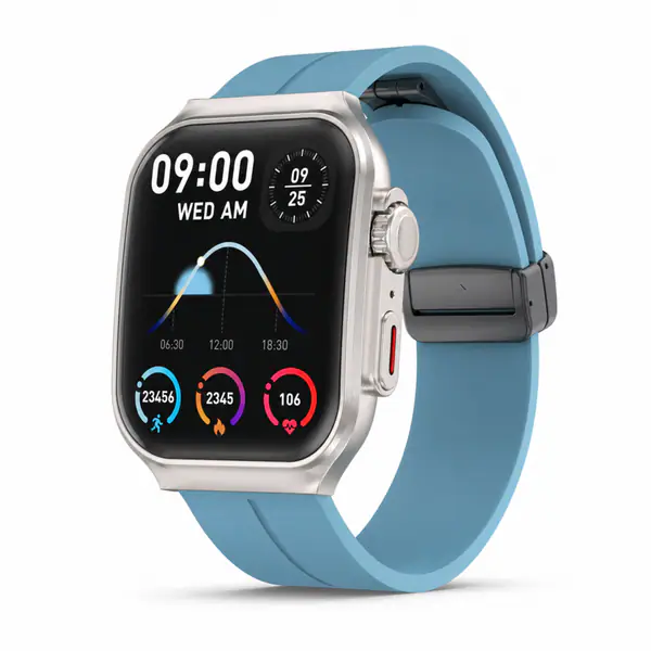 Trendz AeroX (LUNAR PRO) Smart Watch with Bluetooth Calling, AMOLED HD Display, Health Monitoring, Sports Modes, Long Battery Life, Smart Notifications, Premium Design Smartwatch(BLUE)