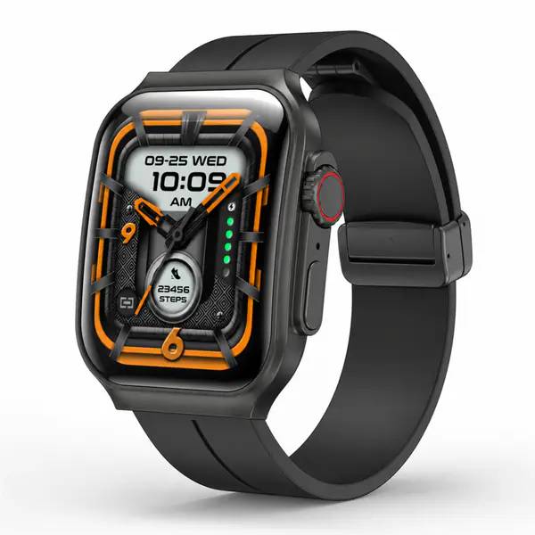 Trendz AeroX (LUNAR PRO) Smart Watch with Bluetooth Calling, AMOLED HD Display, Health Monitoring, Sports Modes, Long Battery Life, Smart Notifications, Premium Design Smartwatch(BLACK)
