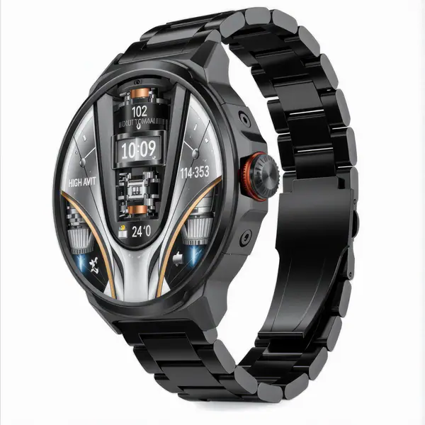 Trendz AeroX (Chronix) Smart Watch with Bluetooth Calling, AMOLED HD Display, Health Monitoring, Sports Modes, Long Battery Life, Smart Notifications, Premium Design Smartwatch(Metallic Strap)