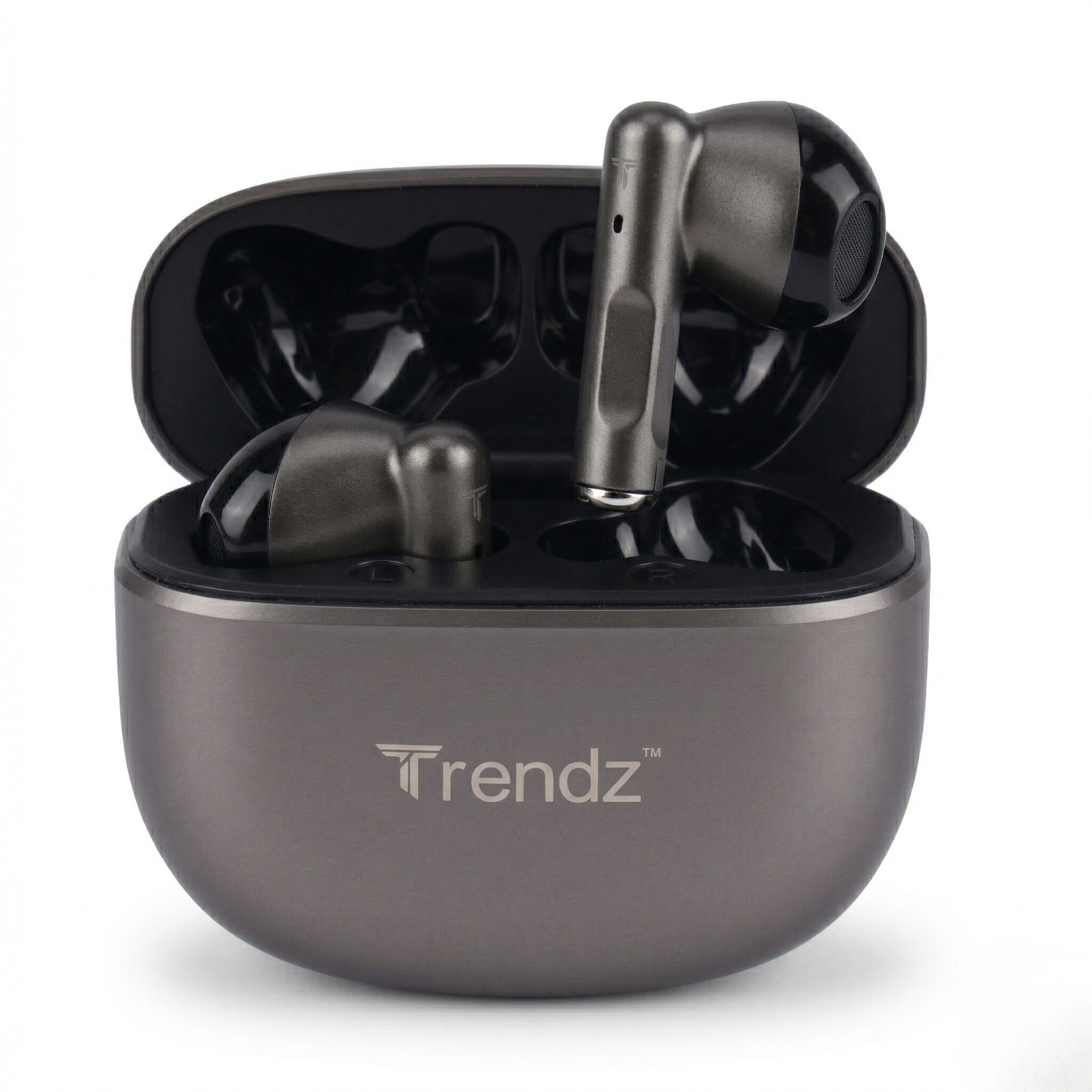 Trendz AeroX (Audixa Metallic) Earbuds with 40H Playtime, Quad Mic ENC-ANC, Deep Bass, Low Latency Gaming Mode, Fast Charge Bluetooth Headset(Grey)