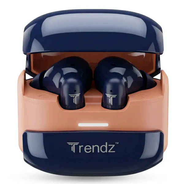 Trendz AeroX (WaveBeat+) Earbuds with 40H Playtime, Quad Mic ENC-ANC, Deep Bass, Low Latency Gaming Mode, Fast Charge Bluetooth Headset(Blue)