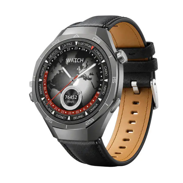 Trendz AeroX (XOROX) Smart Watch with Bluetooth Calling, AMOLED HD Display, Health Monitoring, Sports Modes, Long Battery Life, Smart Notifications, Premium Design Smartwatch(Black Faux Leather Strap)